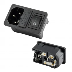 Powermaster Ic-214A-S C14 Power Soket Erkek Anahtarli+Fuseli̇ Kulaksiz Ul