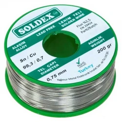 Soldex Kurşunsuz 0.75Mm 200 Gram Lehi̇m Teli̇ Sn99.3/Cu 0.7