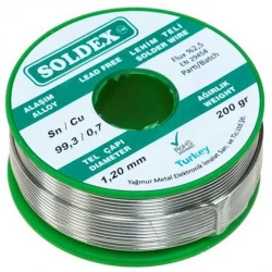 Soldex Kurşunsuz 1.2Mm 200 Gram Lehi̇m Teli̇ Sn99.3/Cu 0.7