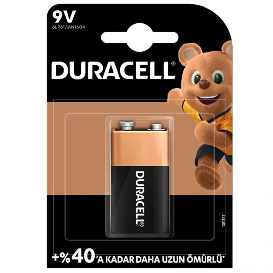 Duracell 9 Volt Alkali̇n Pi̇l (Tekli̇) Duracell 9 Volt Alkali̇n Pi̇l (Tekli̇)