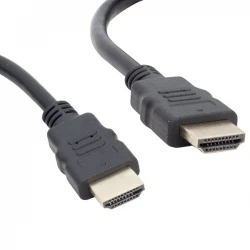 Powermaster Plasti̇k Düz Si̇yah 1.5 Metre Poşetli̇ Gold Uçlu Hdmi Kablo