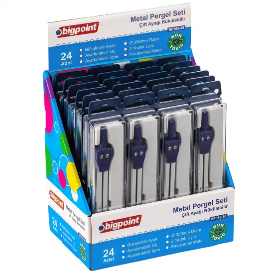 Bigpoint Metal Pergel Seti Çift Ayağı Bükülebilir Bigpoint Metal Pergel Seti Çift Ayağı Bükülebilir