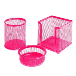 Bigpoint Metal Perfore 3'lü Set Pembe