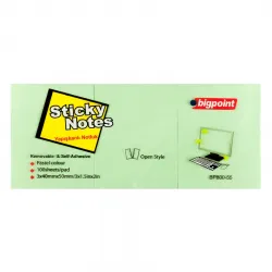 Bigpoint Yapışkanlı Not Kağıdı 3'lü 40x50mm Yeşil