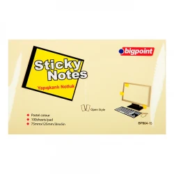 Bigpoint Yapışkanlı Not Kağıdı 75x125mm Sarı