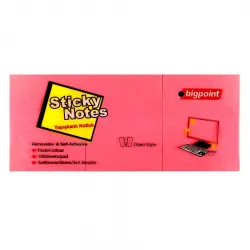Bigpoint Yapışkanlı Not Kağıdı 3'lü 40x50mm Neon Kırmızı