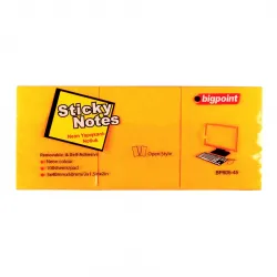 Bigpoint Yapışkanlı Not Kağıdı 3'lü 40x50mm Neon Turuncu