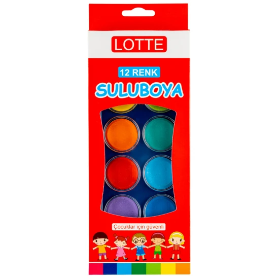 Lotte Suluboya 12 Renk - Büyük Boy Lotte Suluboya 12 Renk - Büyük Boy